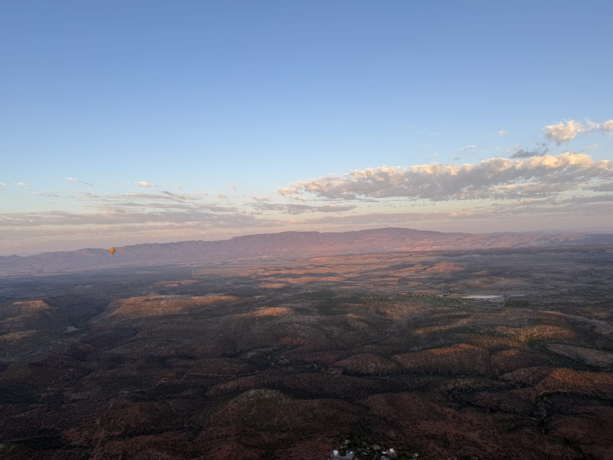 Golden light over the desert near Sedona